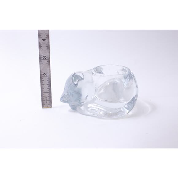 Sleeping Cat, Candle Holder, Indiana Glass, Crystal, Home Decor, Avon, Crystal - Picture 3 of 4